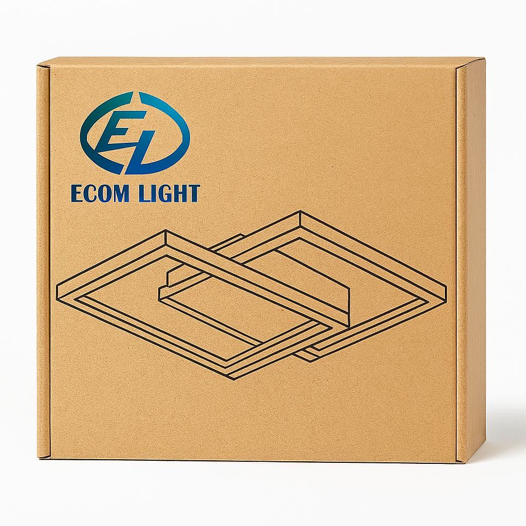 Sleek Black 45W LED Ceiling Light - Iron and Acrylic - 425x300mm