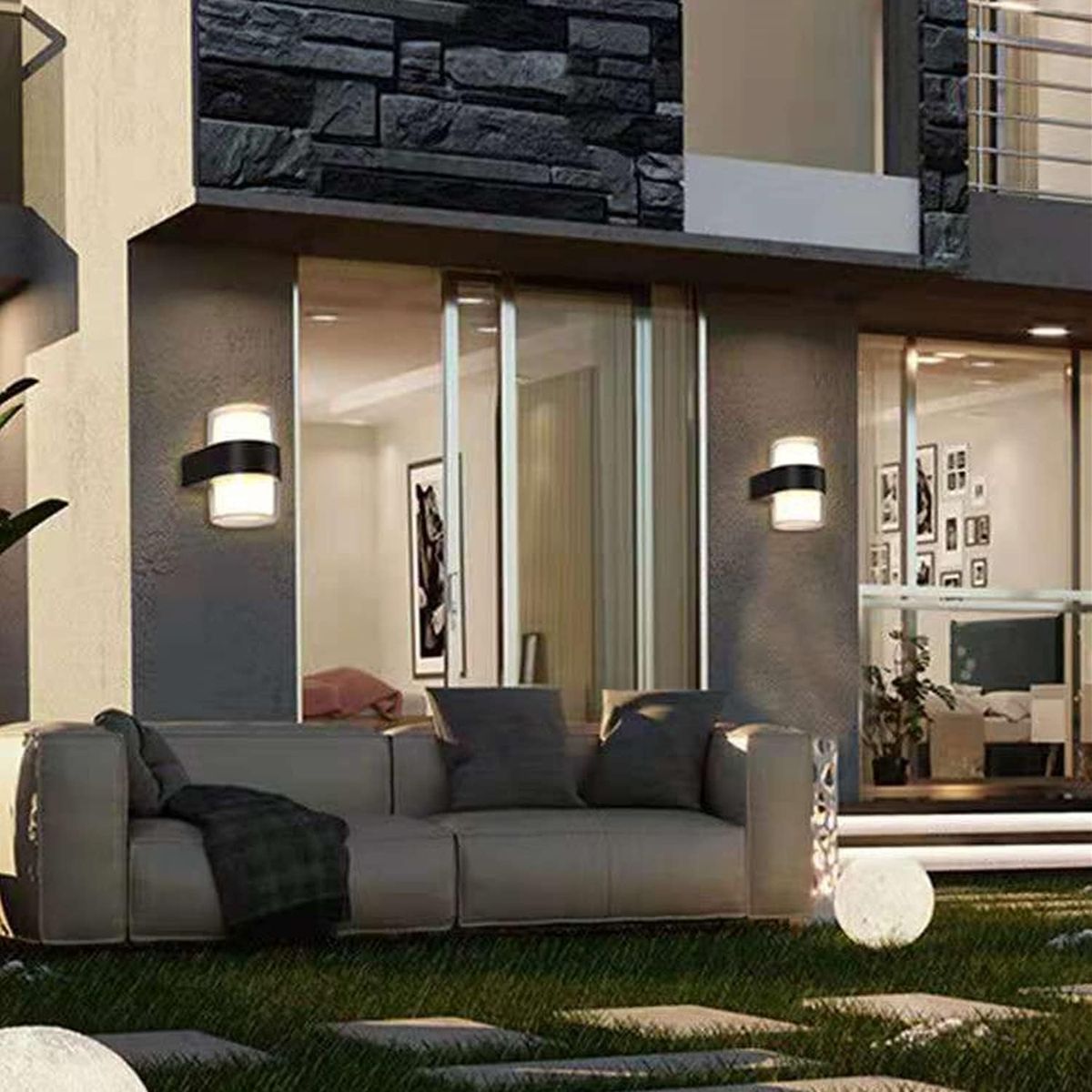Modern Outdoor Wall Light - 3000K Warm White