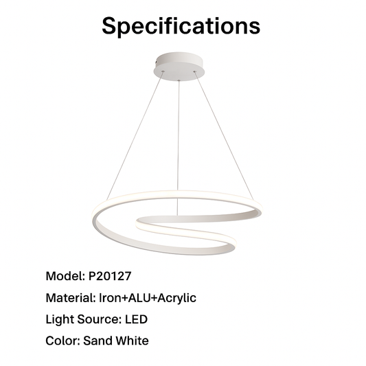 60W Spiral LED Pendant Light - Adjustable Height - 460mm