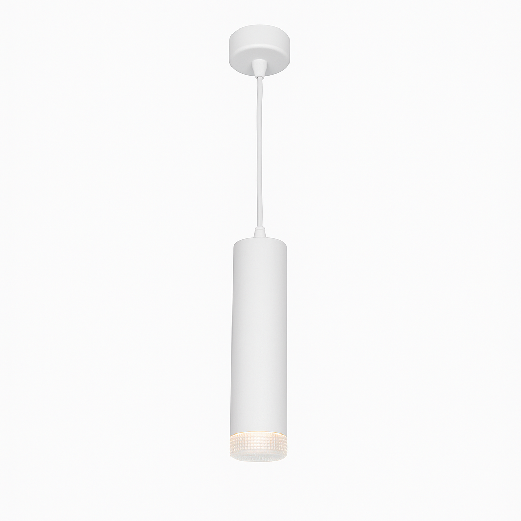 Modern Cylinder Pendant Light - GU10 - 55x245mm - White