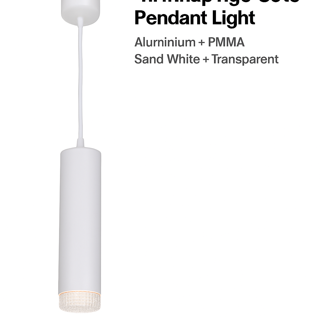 Modern Cylinder Pendant Light - GU10 - 55x245mm - White