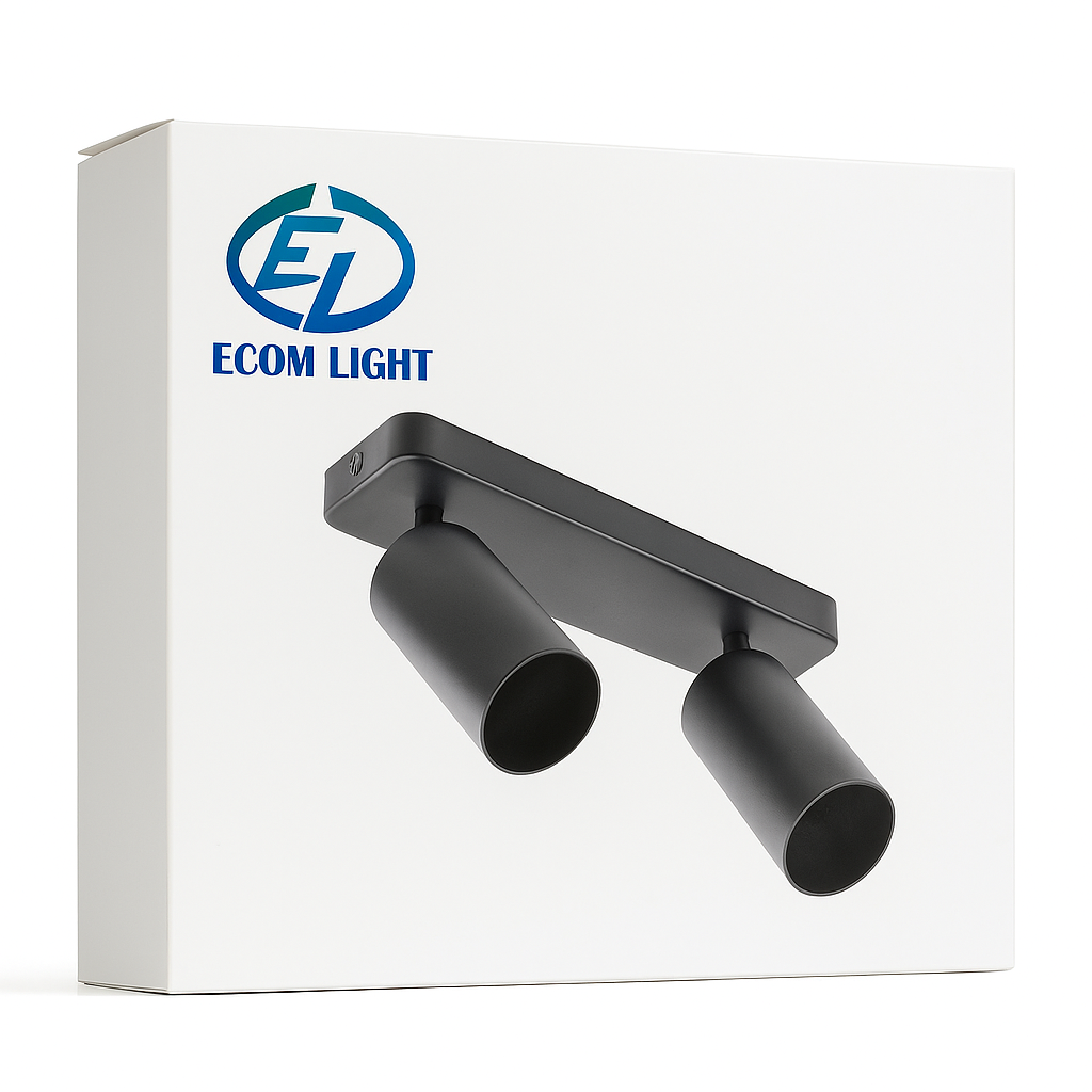 2 Pack Dual GU10 Aluminum Ceiling and Wall Spotlight - Sand Black