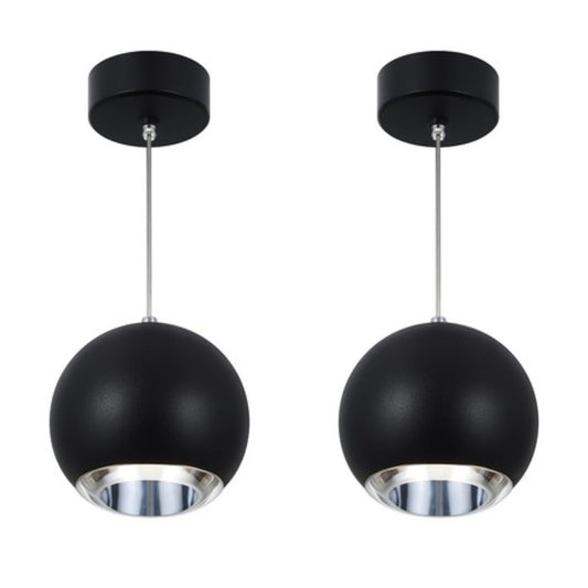 Modern Black Pendant Light |7W GU10 4000K | Sand Black -2Pack