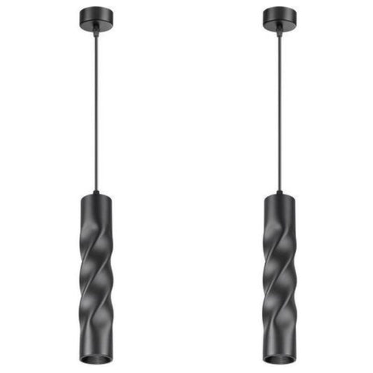 Spiral Pendant Light-Sand Black - Aluminium Body - 55×300mm-2Pack