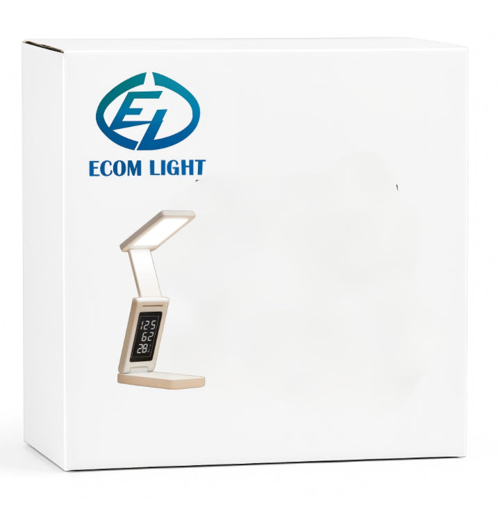 Foldable Desk Lamp with Power Bank Clock Display 3 Light Settings