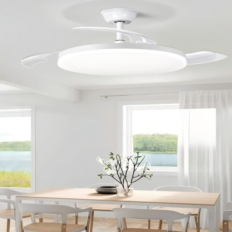 42" White Ceiling Fan Light with Remote - Quiet Motor, 36W, Modern Design