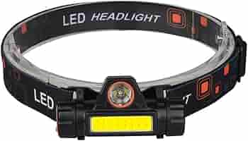 Led Headlamp Dual Light Source Cob Rechargeable Super Bright Headlight