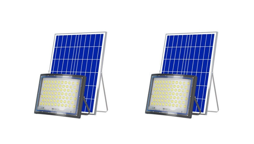 400W Solar Floodlight - Curved Lens LED Outdoor Street Light-sets of 2