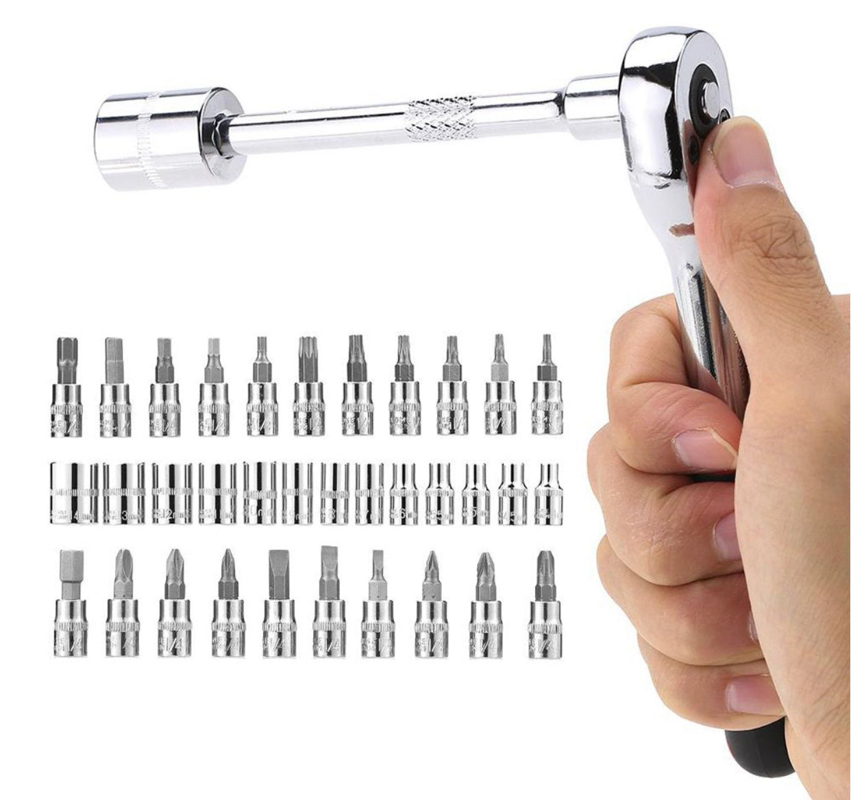 Tools Set 46pcs 1/4-Inch Socket Set Car Vehicle Repair Set