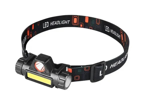 Led Headlamp Dual Light Source Cob Rechargeable Super Bright Headlight
