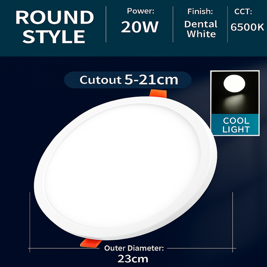 Round LED Ceiling Light Cool White - 20W