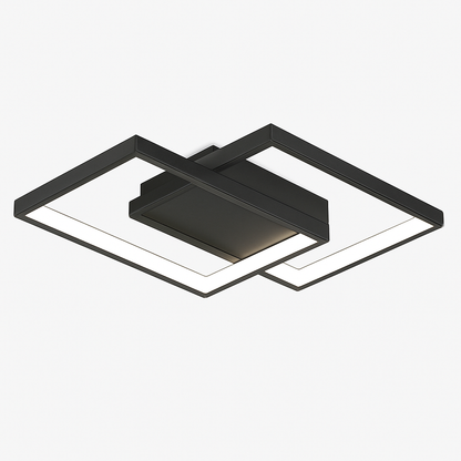 Sleek Black 45W LED Ceiling Light - Iron and Acrylic - 425x300mm