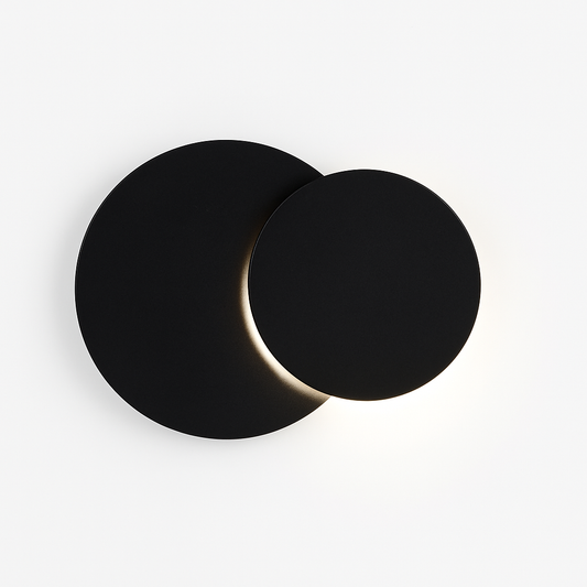 7W LED Rotatable Wall Lamp - Black Round Metal