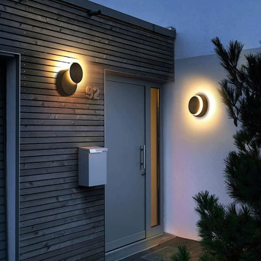 7W LED Rotatable Wall Lamp - Black Round Metal