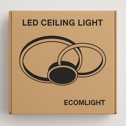 68W LED Ceiling Light - Black - 520x520mm - Iron & Acrylic Frame