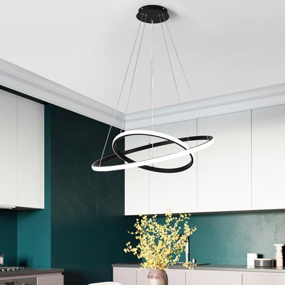78W Twin Ring LED Pendant Light- Adjustable Height - 400mm+600mm