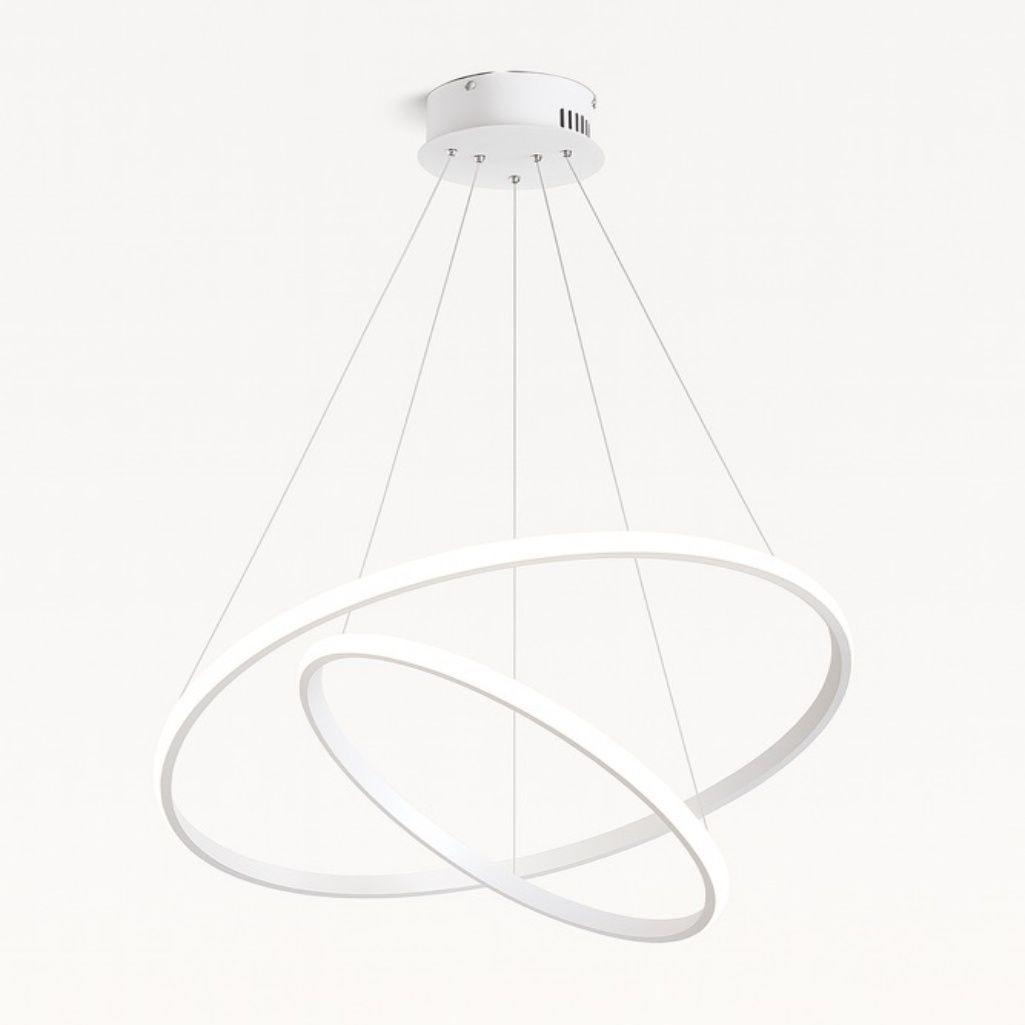 78W Twin Ring LED Pendant Light- Adjustable Height - 400mm+600mm