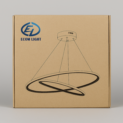 78W Twin Ring LED Pendant Light- Adjustable Height - 400mm+600mm