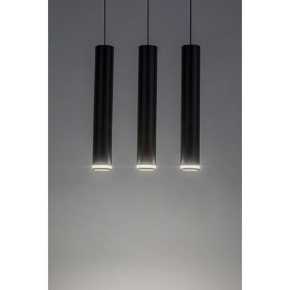 3-Head Modern Black Pendant Ceiling Light - Aluminum Design-2Pack