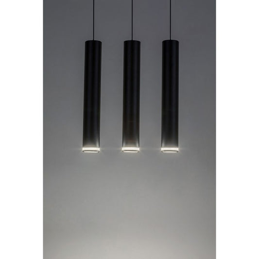 3-Head Modern Black Pendant Ceiling Light - Aluminum Design-2Pack