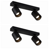 2 Pack Dual GU10 Aluminum Ceiling and Wall Spotlight - Sand Black