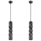 Spiral Pendant Light-Sand Black - Aluminium Body - 55×300mm-2Pack