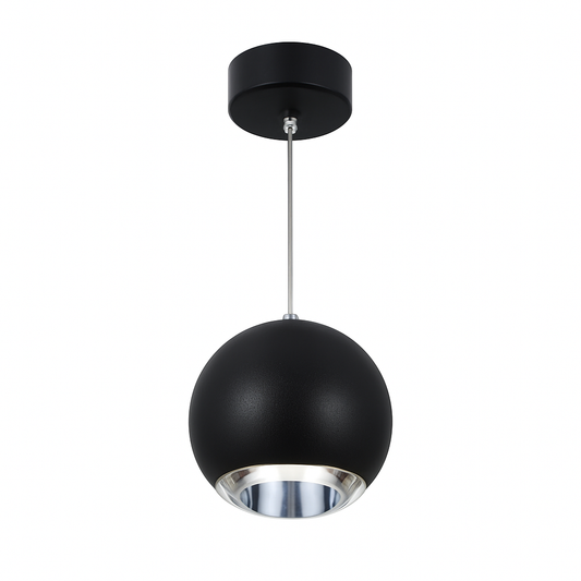 Modern Black Pendant Light | 7W GU10 4000K | Sand Black + Chrome