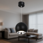 Modern Black Pendant Light | 7W GU10 4000K | Sand Black + Chrome