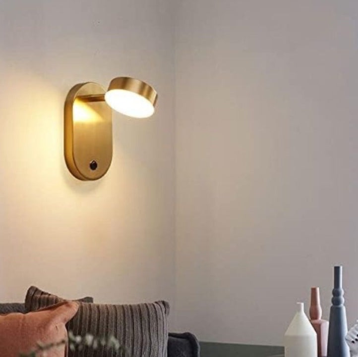 Ecomlight 7W LED Wall Light - 3-Color Dimming, Rotatable, With Switch