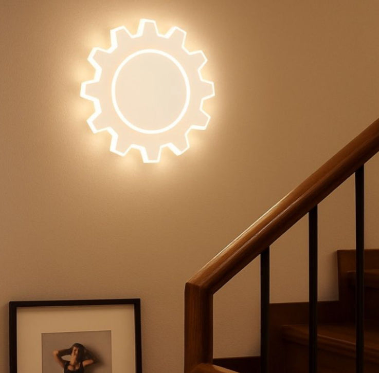 Ecomlight Gear-Shaped LED Wall Light - 7W - Iron + Acrylic -24cm
