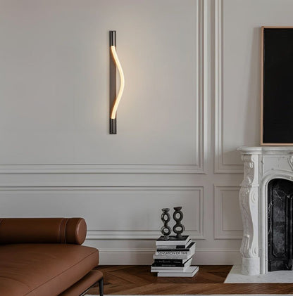 Ecomlight 7W Linear Curved LED Wall Light 4000K Warm Modern Sconce - 60cm