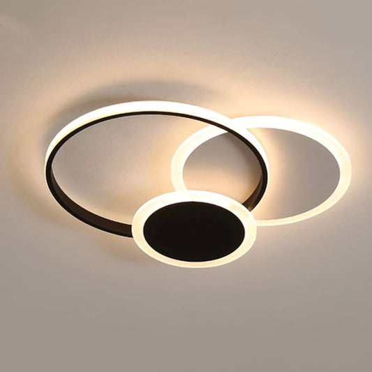 68W LED Ceiling Light - Black - 520x520mm - Iron & Acrylic Frame
