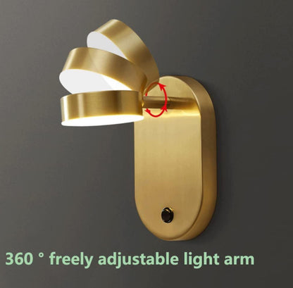 Ecomlight 7W LED Wall Light - 3-Color Dimming, Rotatable, With Switch