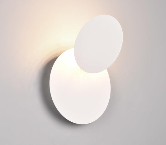 7W LED Rotatable Wall Lamp - White Round Metal Indoor Light