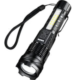 Zoomable LED Torch - Rechargeable - 800lm -With Side Light