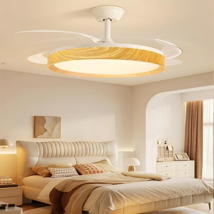 42" White Ceiling Fan Light with Remote - Quiet Motor, 36W, Modern Design