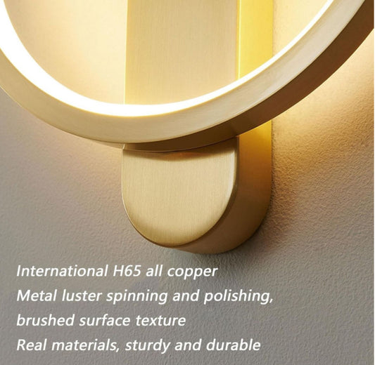 Ecomlight 11W LED Copper Wall Light - 3-Color Dimming Indoor Modern Sconce