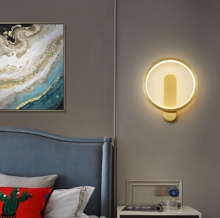 Ecomlight 11W LED Copper Wall Light - 3-Color Dimming Indoor Modern Sconce