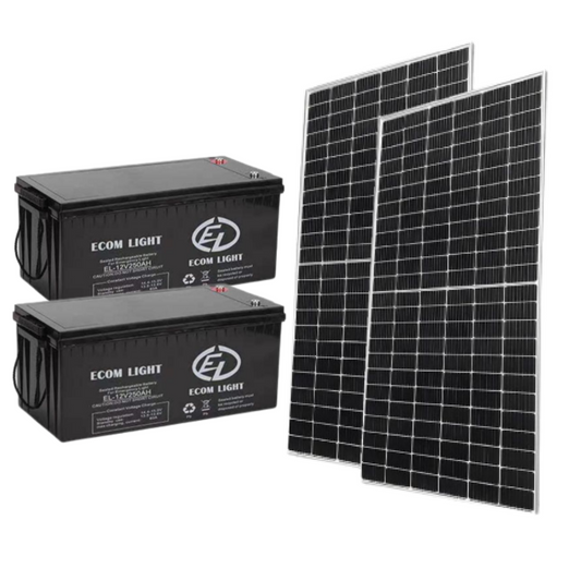 12V 250Ah Deep Cycle Solar Gel Battery and 250W Solar Panel - 2 sets Combo