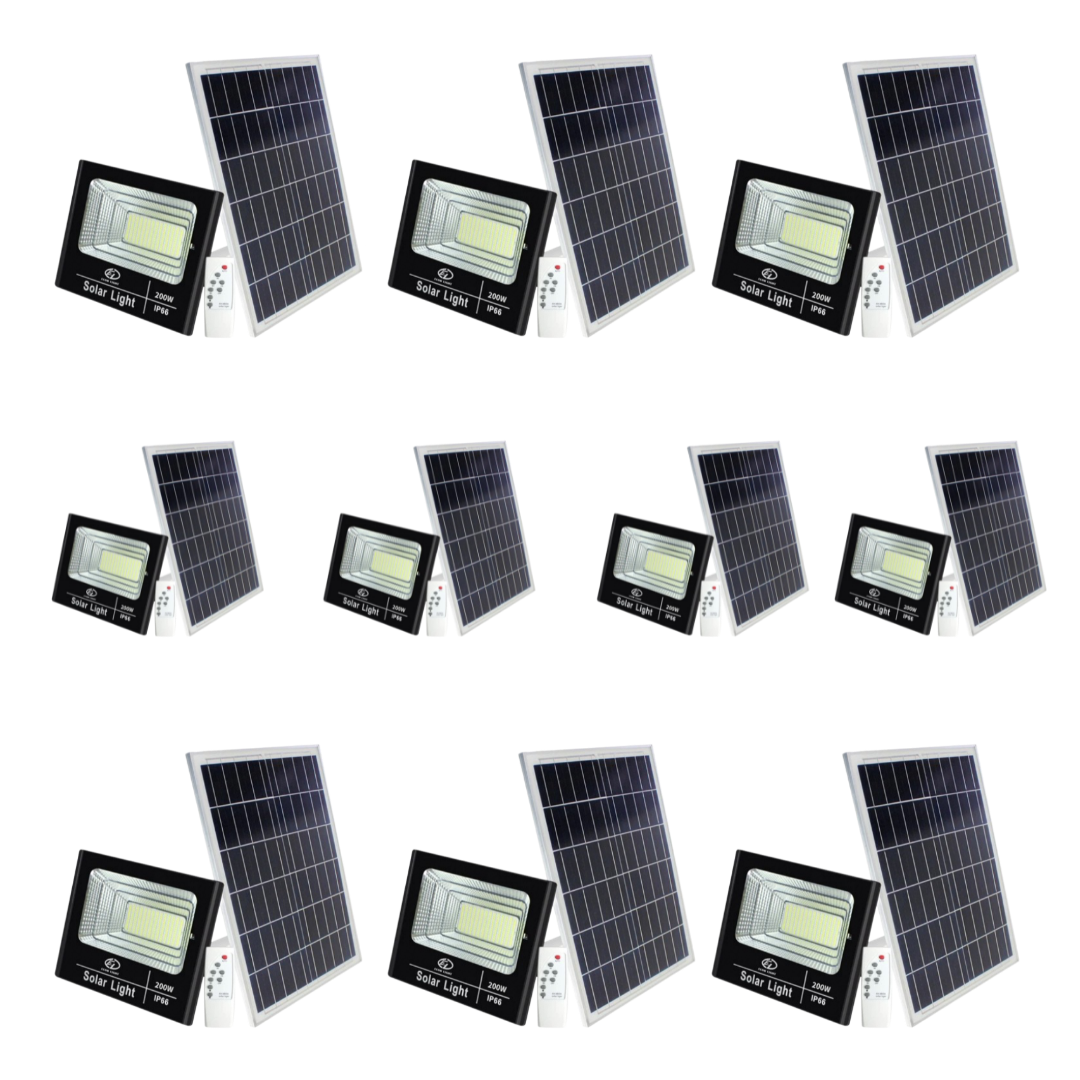 200W Solar Flood Spot Light, Northern Series - 10 x Pack