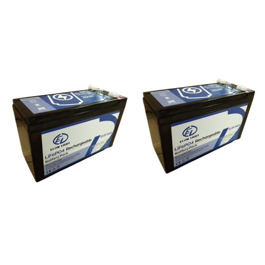 Rechargeable LifePO4 12.8v/6Ah Battery - 2 Pack
