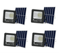 EL- Solar light with Power Level Display exchangeable Battery-100W Pro - 4 Pack