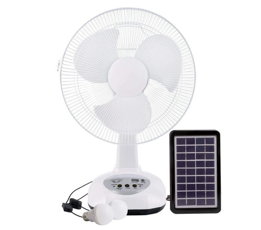 GD Times Rechargeable Solar Fan with LED Lights