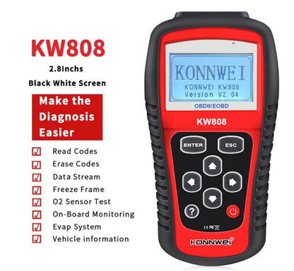 KW808 OBD2 EOBD Automotive Scanner Automotive