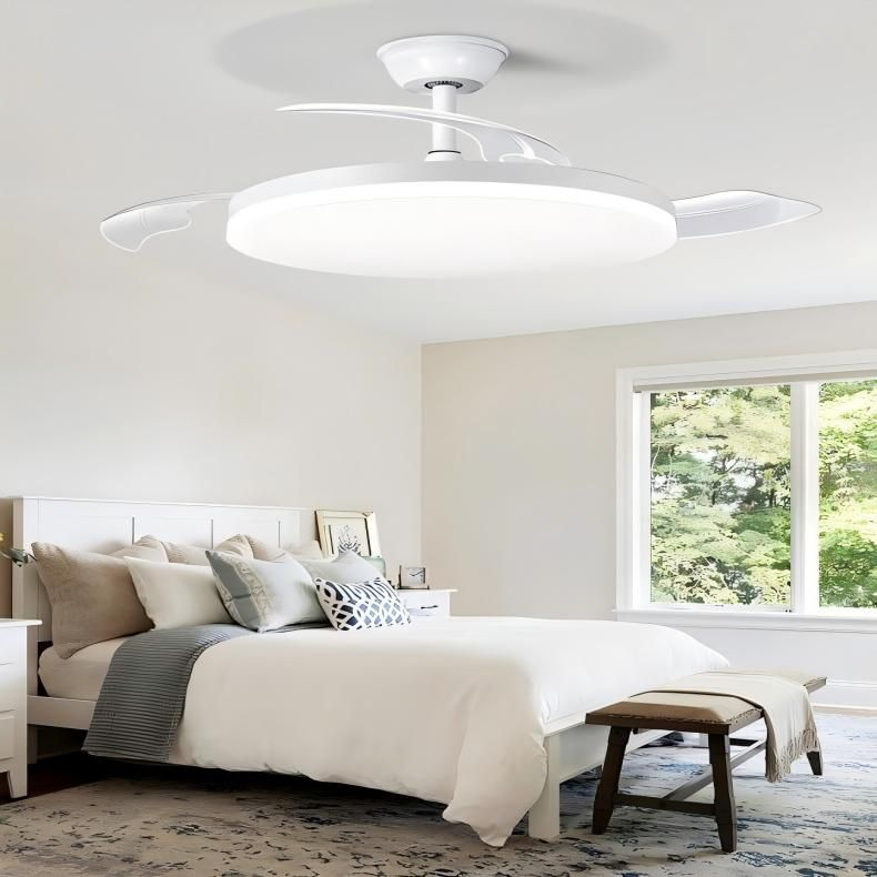 42" White Ceiling Fan Light with Remote - Quiet Motor, 36W, Modern Design