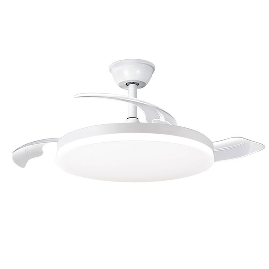 42" White Ceiling Fan Light with Remote - Quiet Motor, 36W, Modern Design