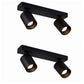 2 Pack Dual GU10 Aluminum Ceiling and Wall Spotlight - Sand Black