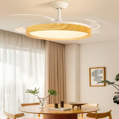 42" White Ceiling Fan Light with Remote - Quiet Motor, 36W, Modern Design