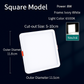 Square LED Ceiling Light - 8W - 6500K Cool White
