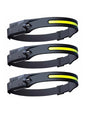 EL-61 Multi-function LED Rechargeable Headlamp - Black - Set of 3